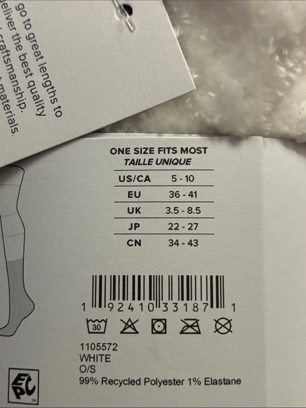 NWT UGG Women's Plush Cozy Socks - White - OSFA
